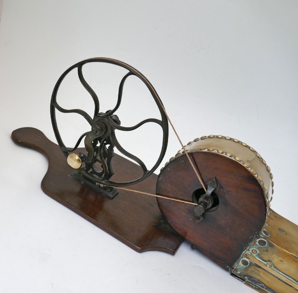 Antique Early Metalware 18thc Handheld Peat Bellows Made from Brass & Mahogany.   Irish C1770-90. View IV