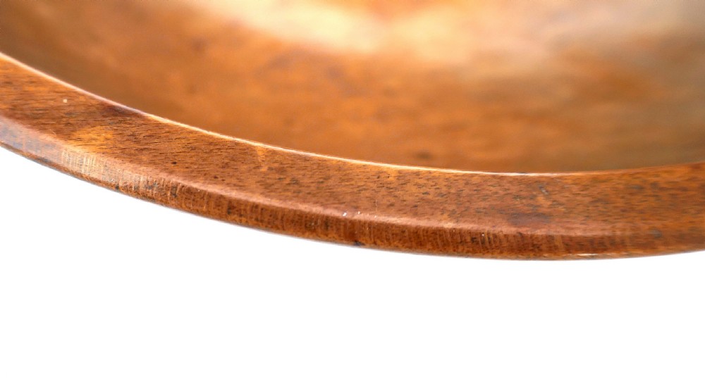 Antique Treen & Collectables 19thc Turned Fruitwood Dairy Bowl.   French C1840-60. View IV