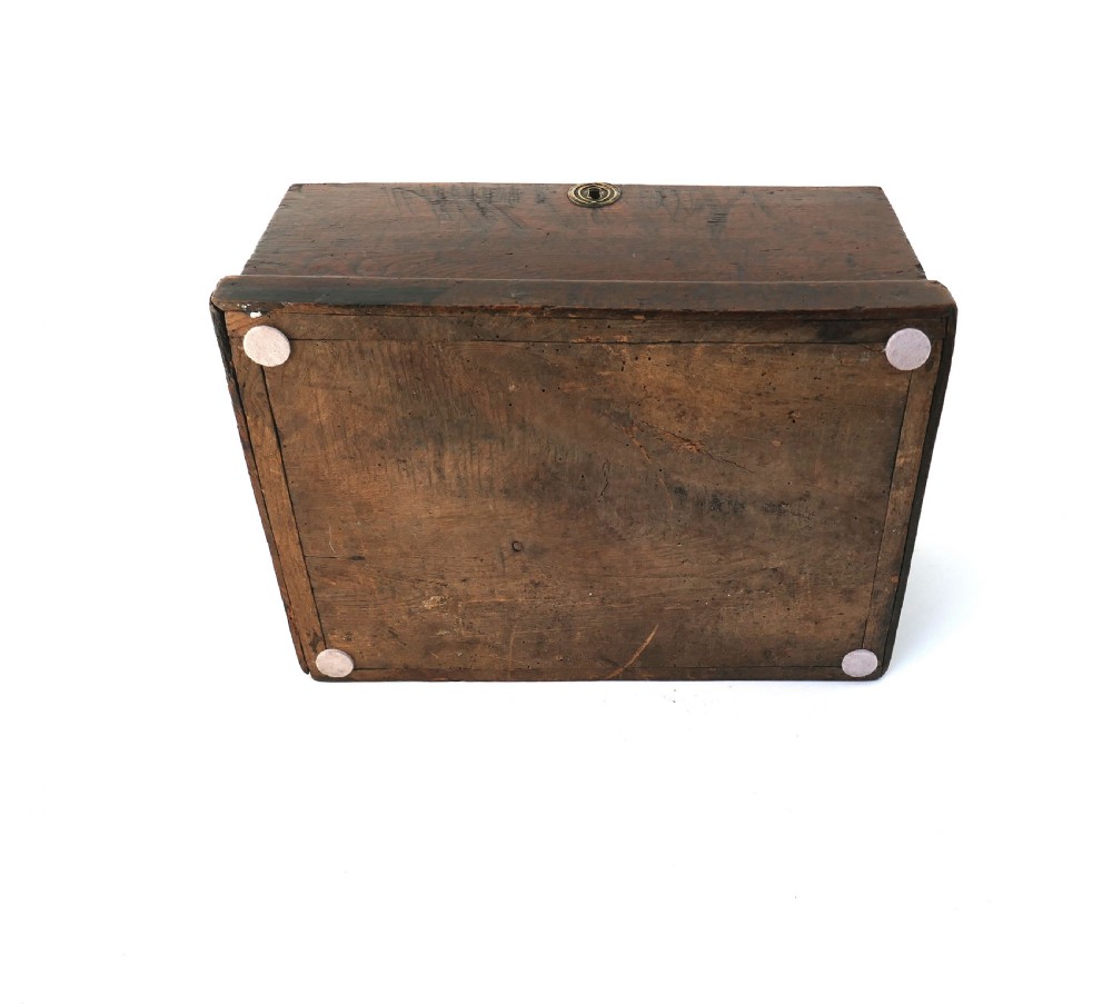 Antique Early Furniture & Collectables 18thc Elm Writing Box.   English C1700-20. View IV