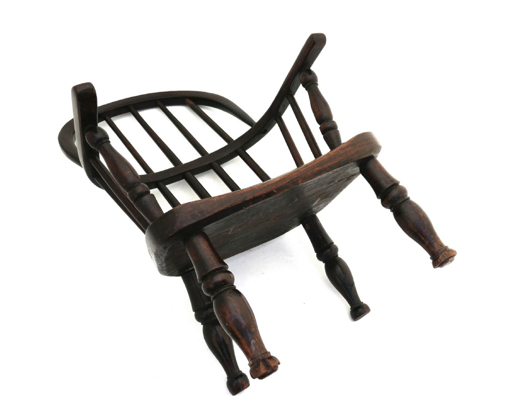 Antique Early Country Furniture 19thc Child's Stick Back Windsor Chair.   English C1840-60. View IV