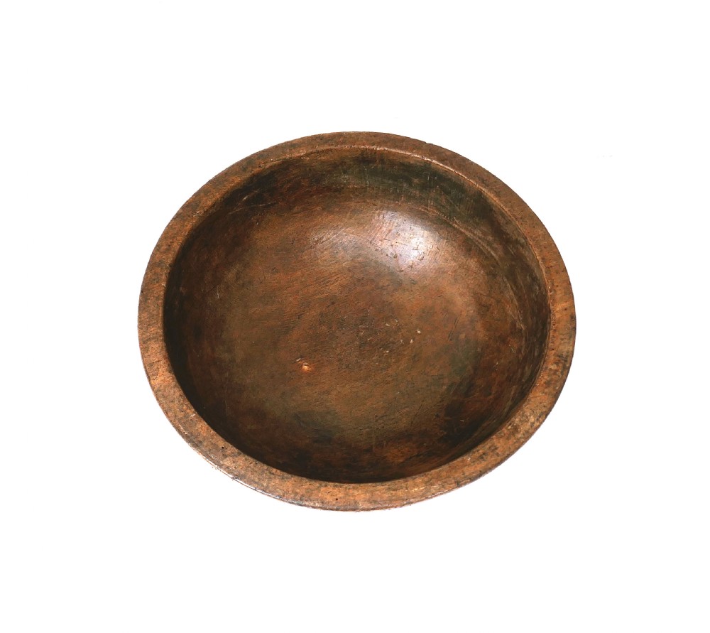 Antique Kitchenalia 18thc Sycamore Dairy Bowl With Incised Line Decoration.   English C1770-80. View III