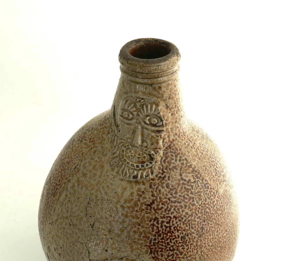 Antique Early Stoneware 17thc Rhenish Large Bellarmine In Original Condition. German C1640 View II