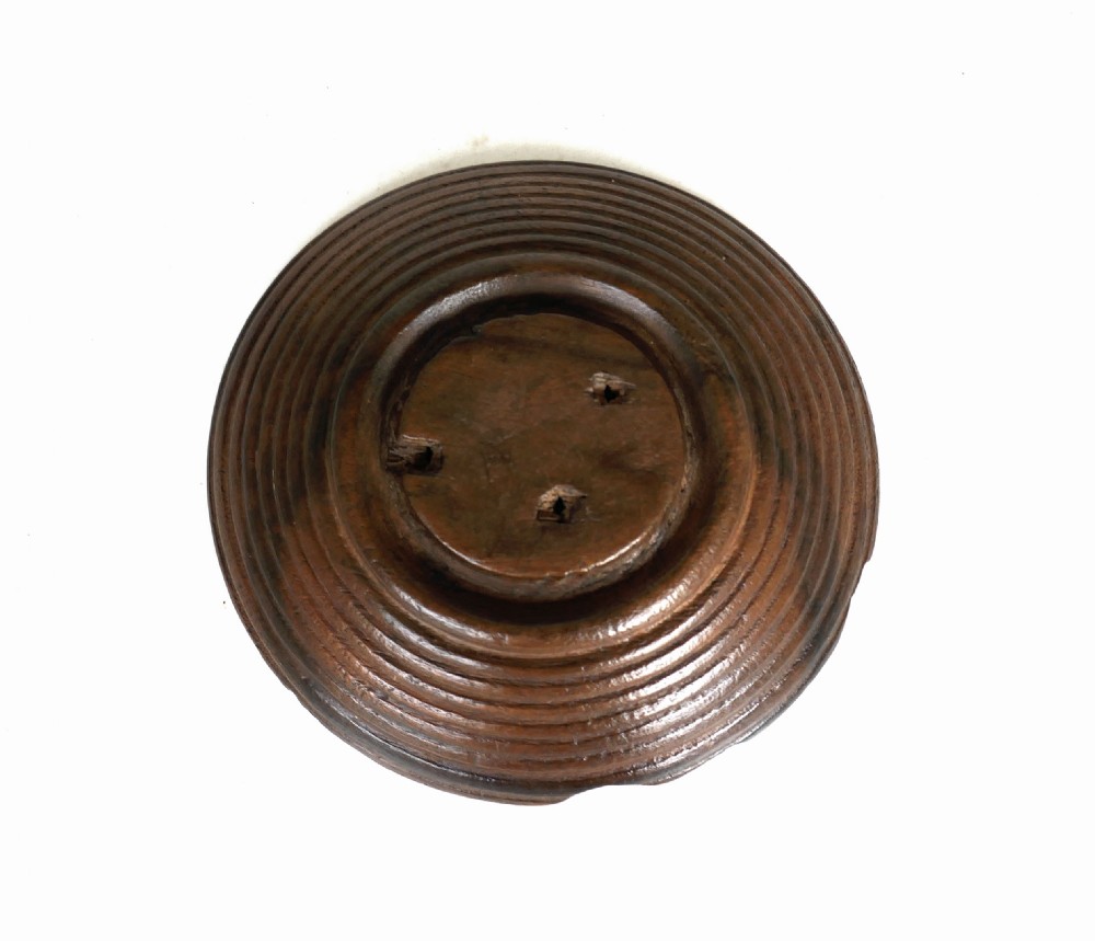 Antique Treen 19thc Kitchenalia Hand Held Sycamore Cream Skimmer.   French C1770-90 View IV