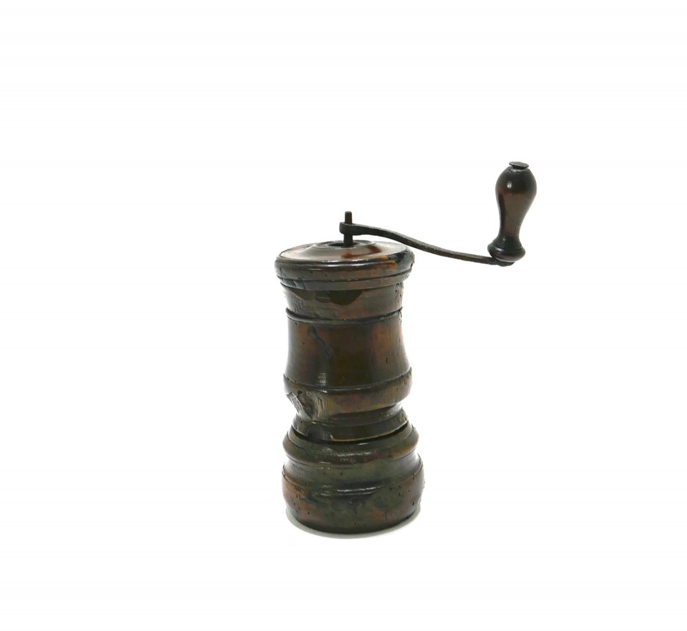 Antique Early Treen 17thc / 18thc Two Part Small Sycamore Coffee Grinder. English C1680-C1720.