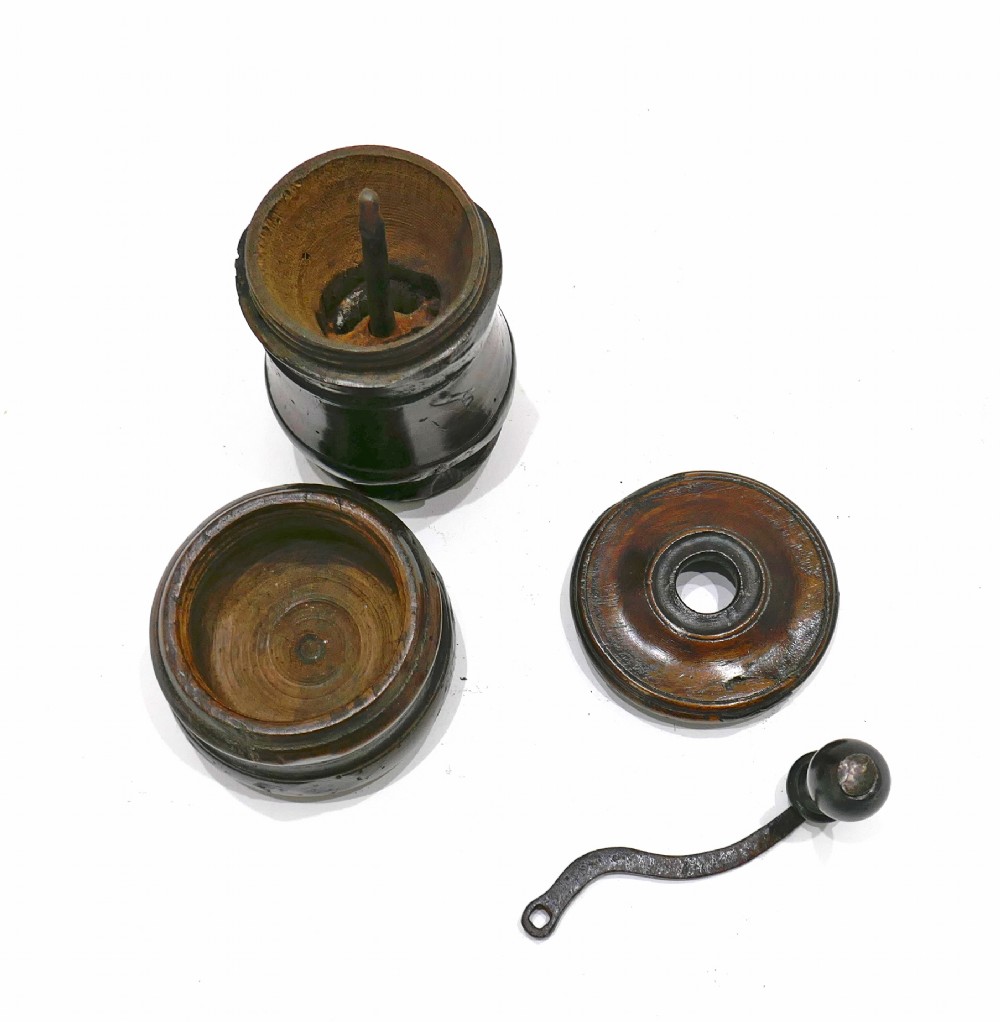 Antique Early Treen 17thc / 18thc Two Part Small Sycamore Coffee Grinder. English C1680-C1720. View III