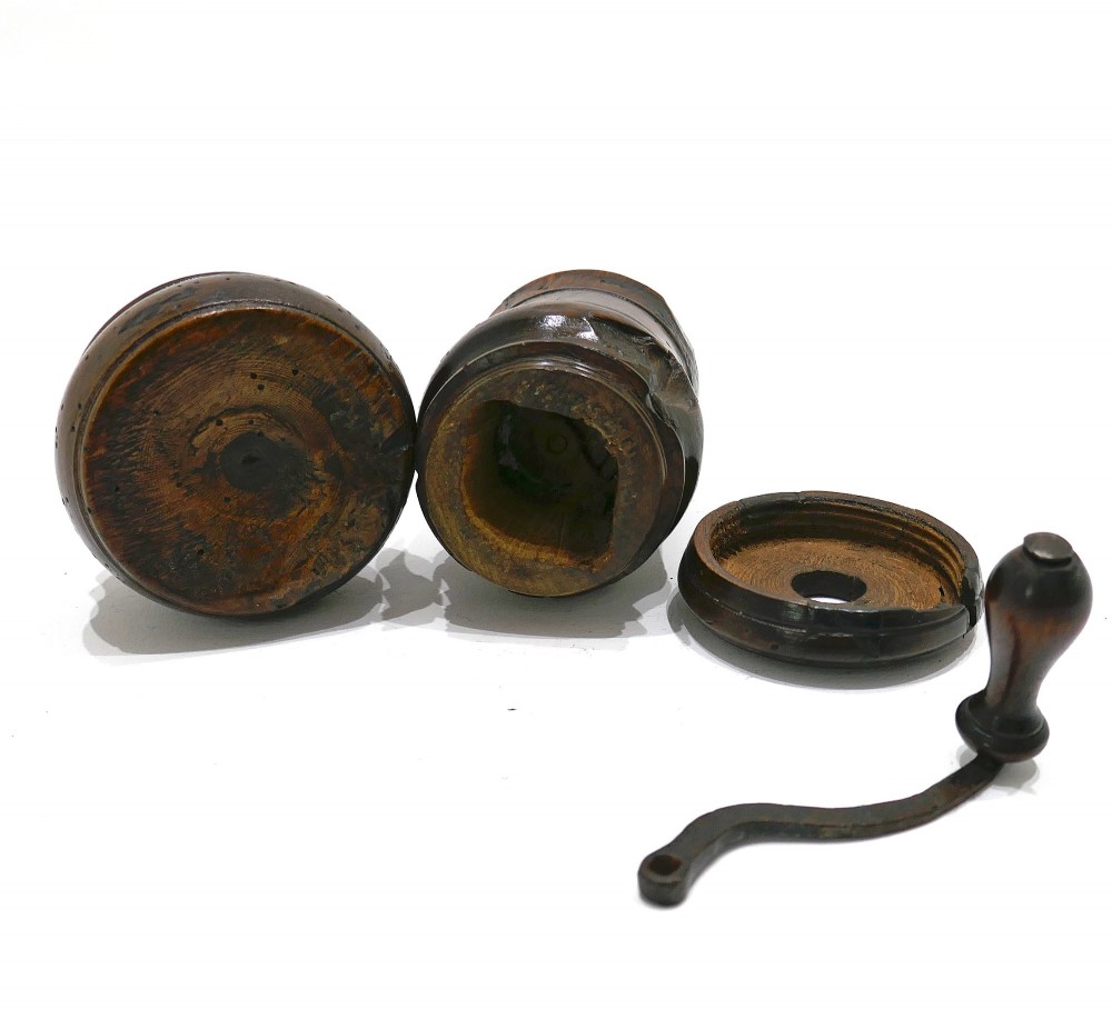 Antique Early Treen 17thc / 18thc Two Part Small Sycamore Coffee Grinder. English C1680-C1720. View V
