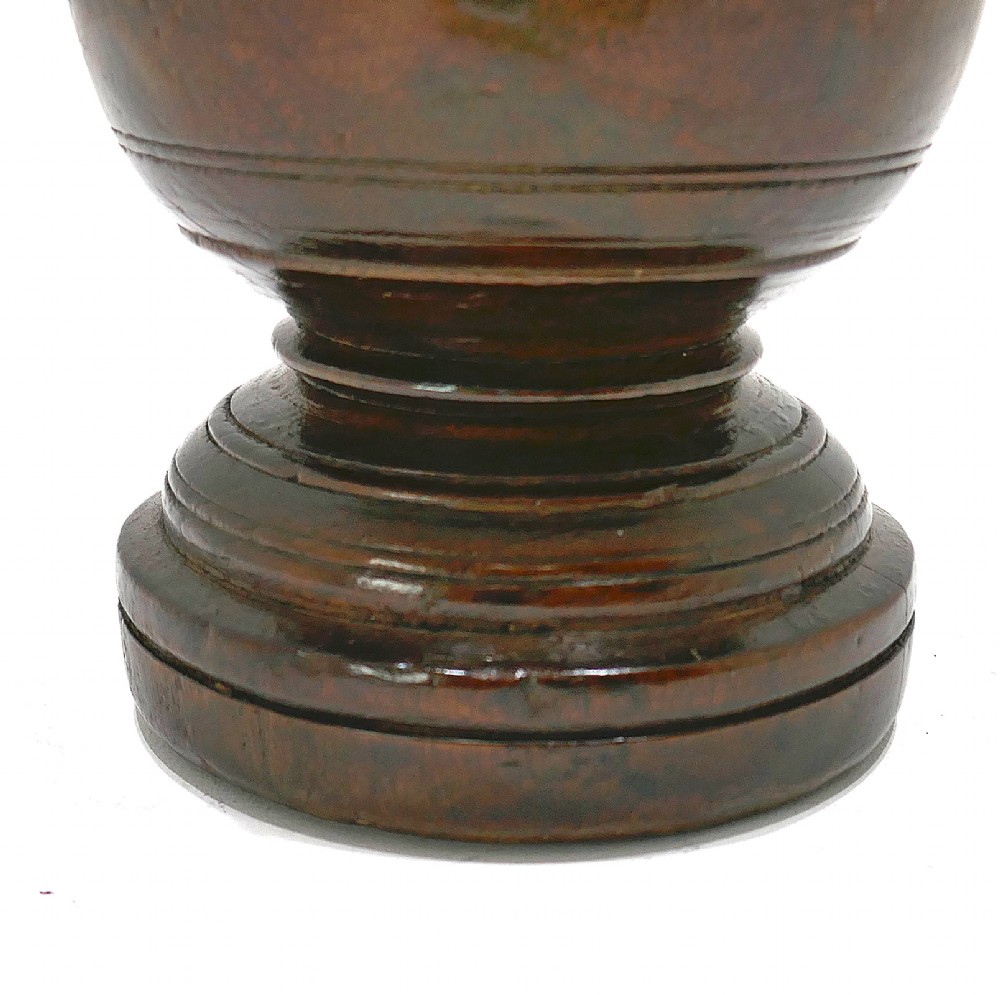Antique Early Treen & Kitchenalia 17thc Fruitwood Pestle & Mortar.  English C1660-80. View II