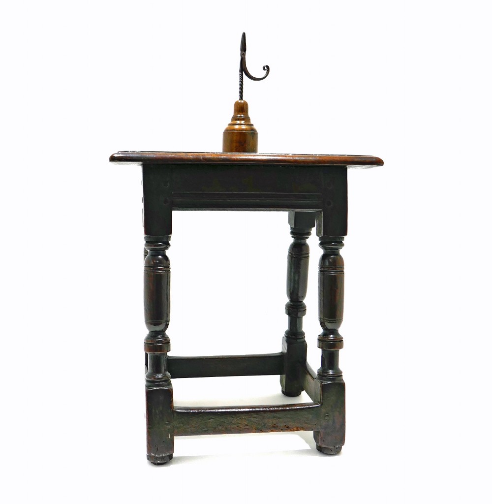 Antique Early Oak Furniture 17thc Joined Stool.   English C1660-70.