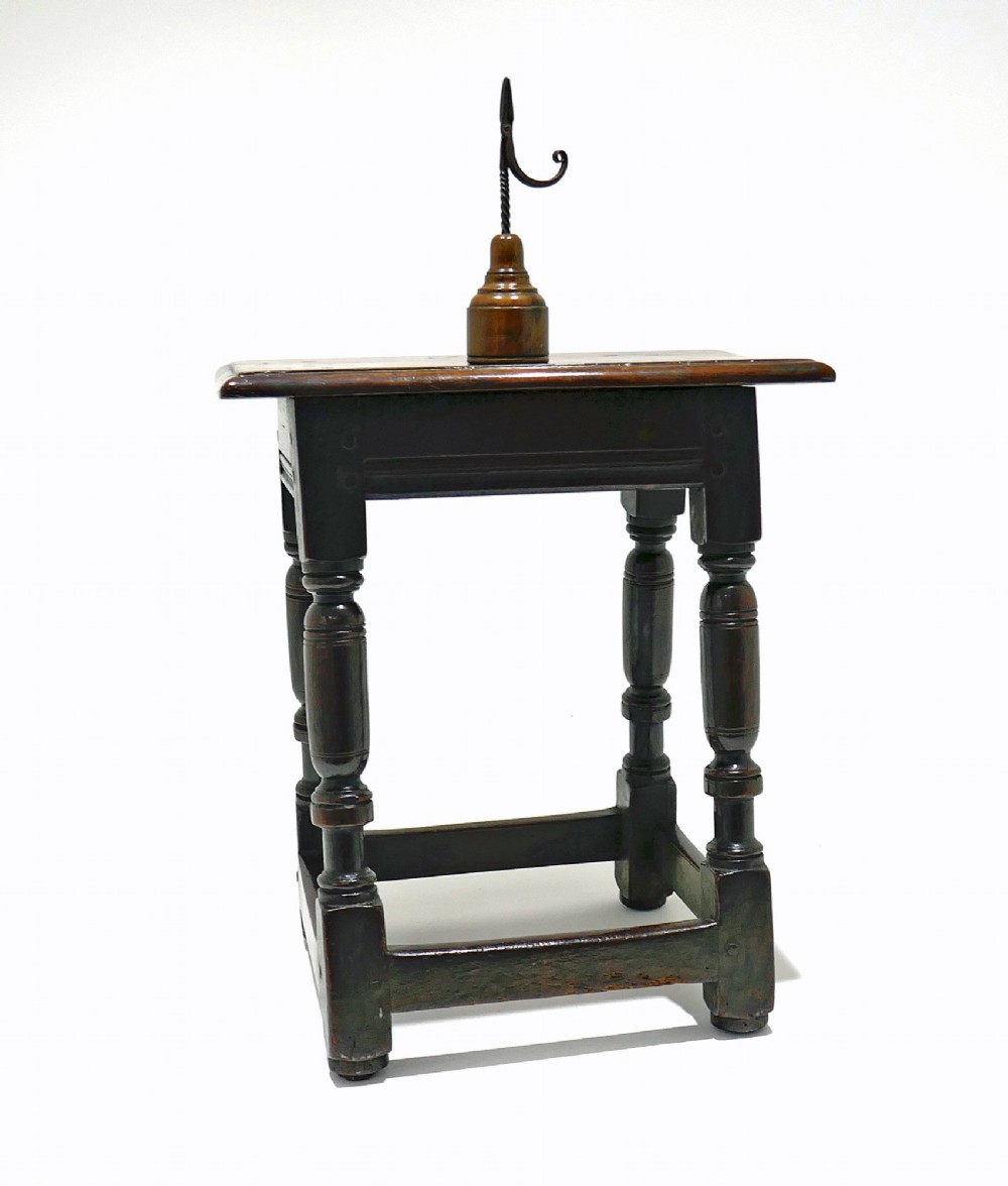 Antique Early Oak Furniture 17thc Joined Stool.   English C1660-70. View II