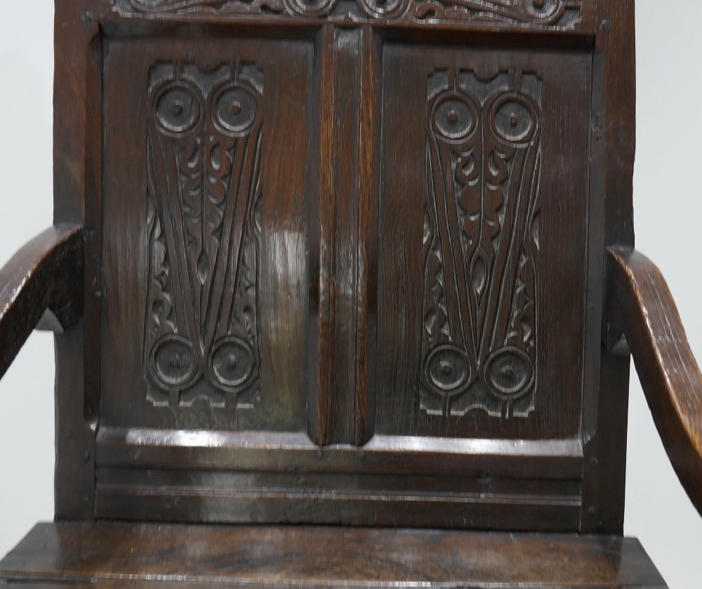 Antique Early English Furniture Period Oak 17thc Wainscot Chair.  Lancashire  / Cheshire C1660-80 View IV