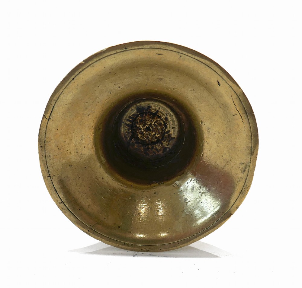 Antique Early Metalware 16thc Brass Single Candlestick.  Low Countries C1580 - C1620. View II
