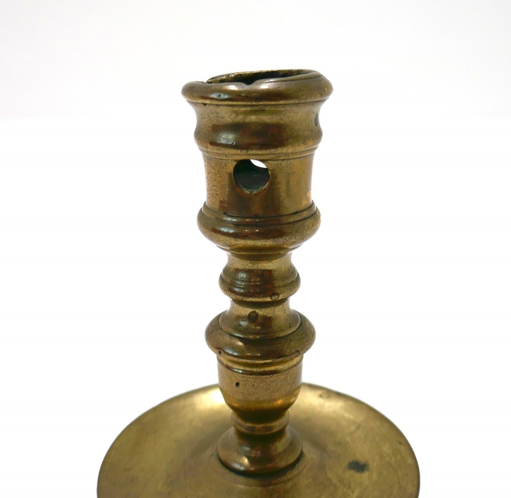 Antique Early Metalware 16thc Brass Single Candlestick.  Low Countries C1580 - C1620. View IV