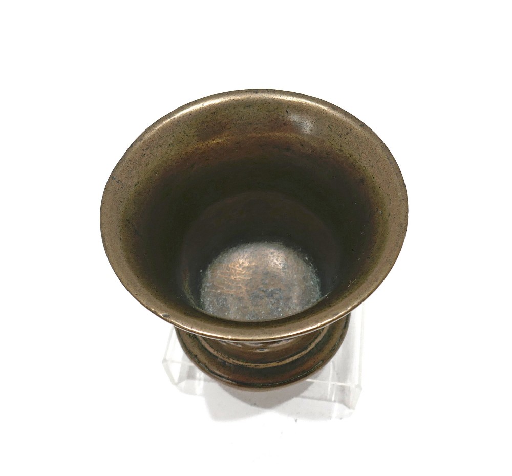 Antique Early Metalware 17thc Bronze Mortar Dated 1690 - English - Somerset Foundry. View III