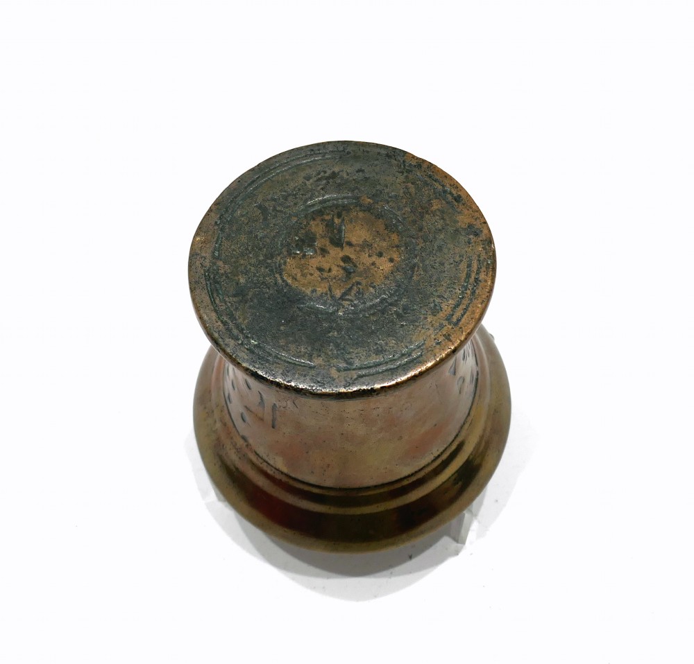 Antique Early Metalware 17thc Bronze Mortar Dated 1690 - English - Somerset Foundry. View IV