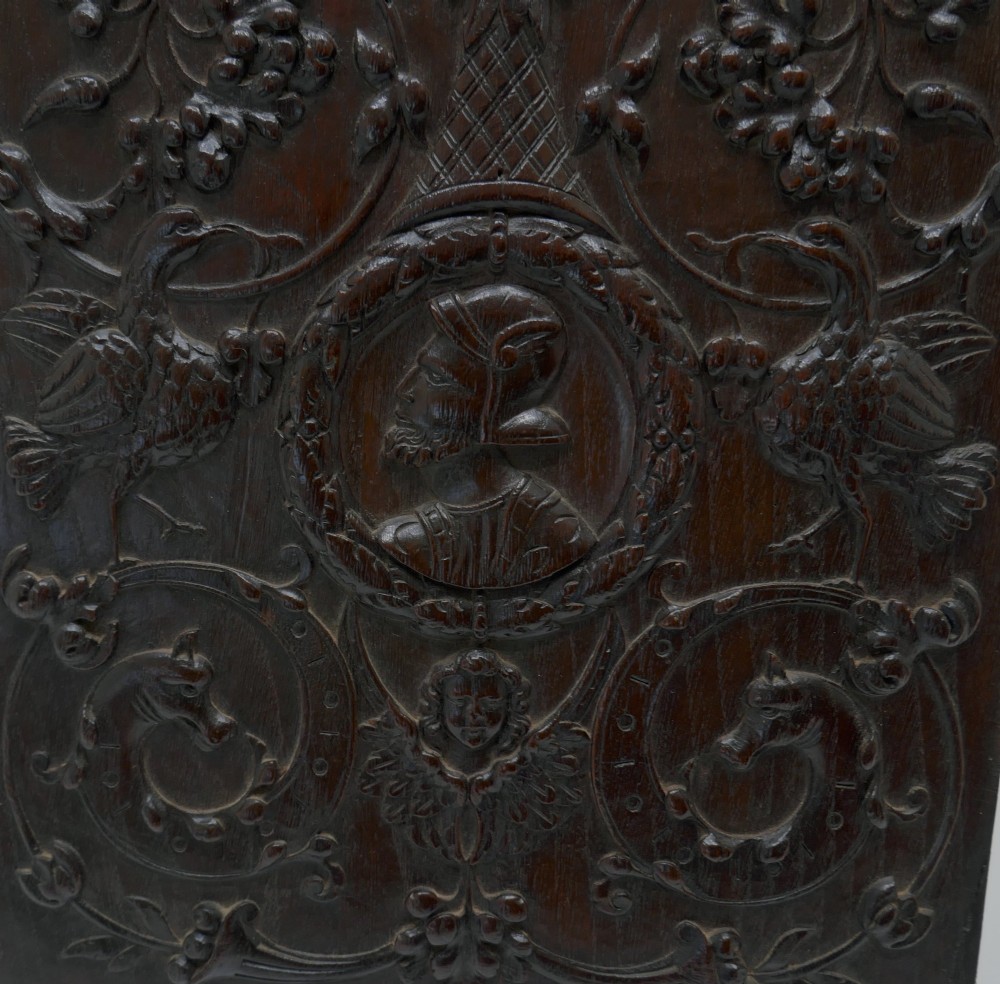 Antique Early Carving 15thc Renaissance Carved Portrait Oak Panel .   French C1460-90. View II