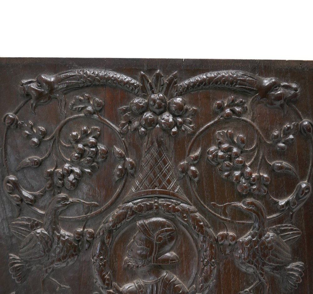 Antique Early Carving 15thc Renaissance Carved Portrait Oak Panel .   French C1460-90. View III