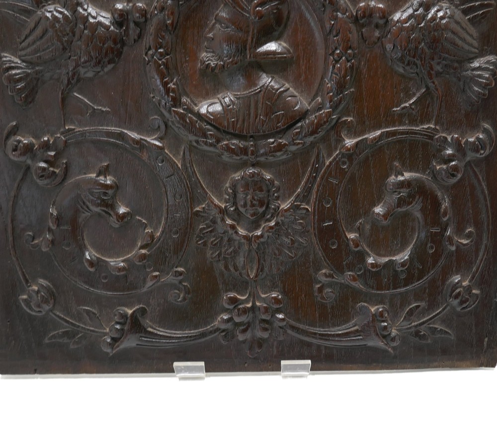 Antique Early Carving 15thc Renaissance Carved Portrait Oak Panel .   French C1460-90. View IV