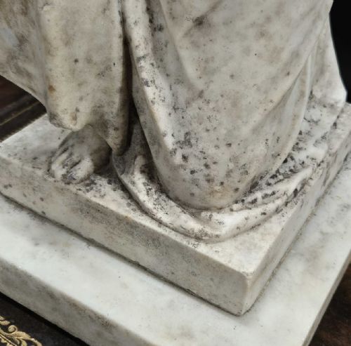 ANTIQUE MARBLE STATUE SCULPTURE MARBLE BUST FROM A 19TH CENTURY GRAND TOUR COLLECTION GARDEN STATUE - ADDITIONAL PHOTO 6