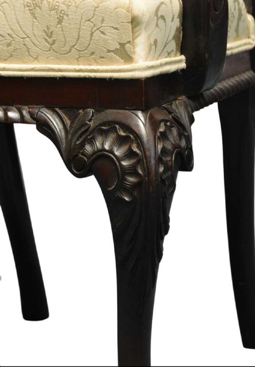 ANTIQUE SET OF 12 DINING CHAIRS CHIPPENDALE STYLE 19TH CENTURY VICTORIAN - ADDITIONAL PHOTO 4