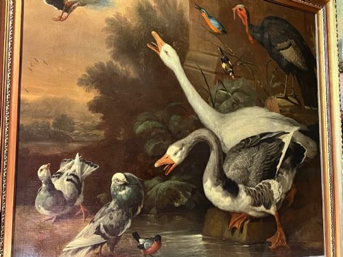 ANTIQUE OIL PAINTING OF BIRDS POSSIBLY BY MARMADUKE CRADOCK C16601717 OLD MASTER ANIMAL PAINTING OIL PAINTING OF ANIMALS EXOTIC BIRDS DUTCH AND FLEMISH STYLE AND INFLUENCED ALSO POSSIBLY BY JACOB BOGDANI ANGLOHUNGARIAN 16581724 - ADDITIONAL PHOTO 2