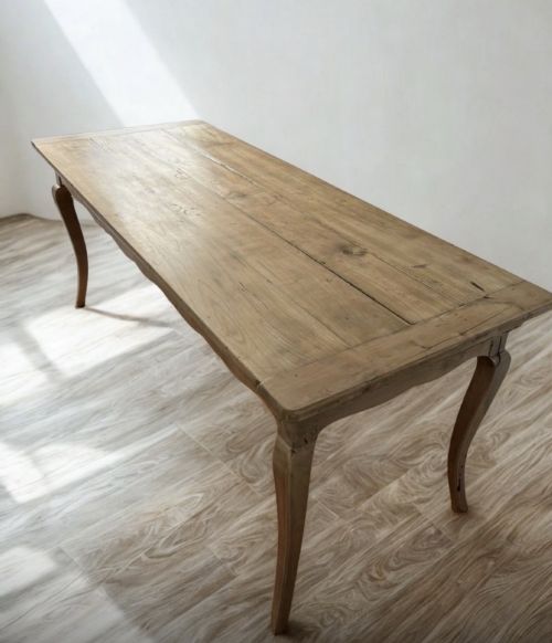 FRENCH DINING TABLE KITCHEN TABLE WITH CABRIOLET LEGS A DRAWER AND SLIDING BREAD BOARD CHERRYWOOD C1895 - ADDITIONAL PHOTO 1