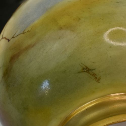 ROYAL WORCESTER VASE BY JACK SOUTHALL PIERCED SHOULDERS HANDPAINTED PHEASANTS 1909 - ADDITIONAL PHOTO 5