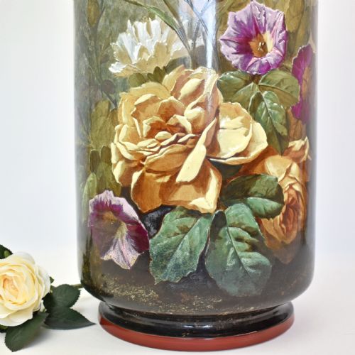 SPECTACULAR FRENCH BARLUET ET CIE CREIL ET MONTEREAU G LEMONNIER EARTHENWARE VASE C1876 - ADDITIONAL PHOTO 5