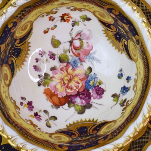 H R DANIEL TRUE TEA TRIO C1825 PATTERN 4058 SECOND GADROON SHAPE HANDPAINTED FLOWERS - ADDITIONAL PHOTO 6