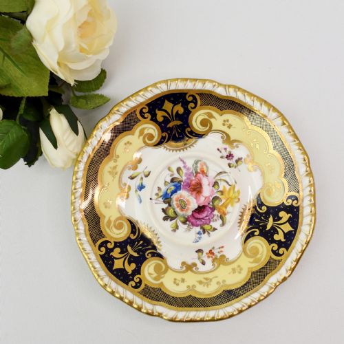 H R DANIEL TRUE TEA TRIO C1825 PATTERN 4058 SECOND GADROON SHAPE HANDPAINTED FLOWERS - ADDITIONAL PHOTO 9