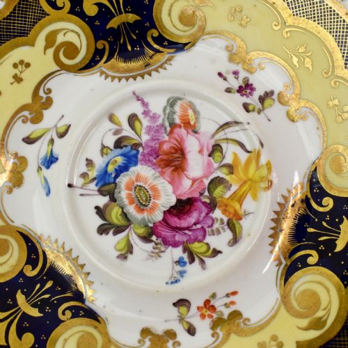 H R DANIEL TRUE TEA TRIO C1825 PATTERN 4058 SECOND GADROON SHAPE HANDPAINTED FLOWERS - ADDITIONAL PHOTO 10