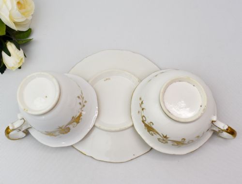 H R DANIEL TRUE TEA TRIO C1825 PATTERN 4058 SECOND GADROON SHAPE HANDPAINTED FLOWERS - ADDITIONAL PHOTO 12