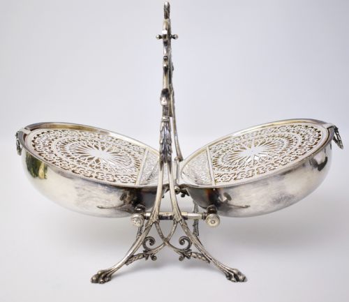 VICTORIAN SILVERPLATED FOLDING BISCUIT BOX SHEFFIELD FENTON BROS 1880 - ADDITIONAL PHOTO 5
