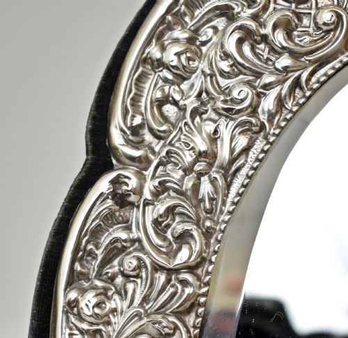 LARGE EDWARDIAN DRESSING TABLE SILVER EASEL MIRROR HMATTHEWS 1909 - ADDITIONAL PHOTO 18