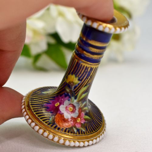 RARE PAIR OF MINIATURE CANDLESTICKS SPODE C 1815 PATTERN 2478 - ADDITIONAL PHOTO 3