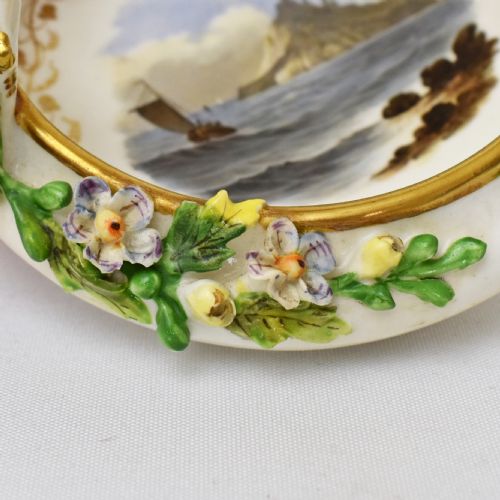 ROCKINGHAM PORCELAIN NAMED VIEW BASKET APPLIED FLOWERS C 183240 - ADDITIONAL PHOTO 11