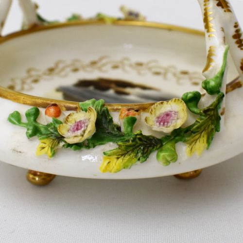 ROCKINGHAM PORCELAIN NAMED VIEW BASKET APPLIED FLOWERS C 183240 - ADDITIONAL PHOTO 12