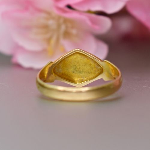 VICTORIAN 15CT GOLD TURQUOISE AND SPLIT PEARL RING BIRMINGHAM 1900 - ADDITIONAL PHOTO 6