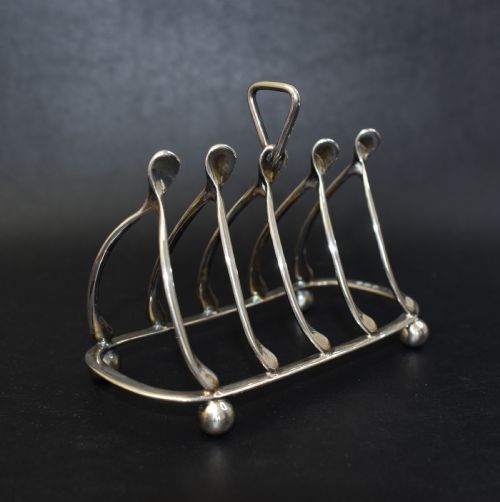 ANTIQUE STERLING SILVER WISHBONE TOAST RACK SHEFFIELD 1918 BY ROBERTS BELK - ADDITIONAL PHOTO 3
