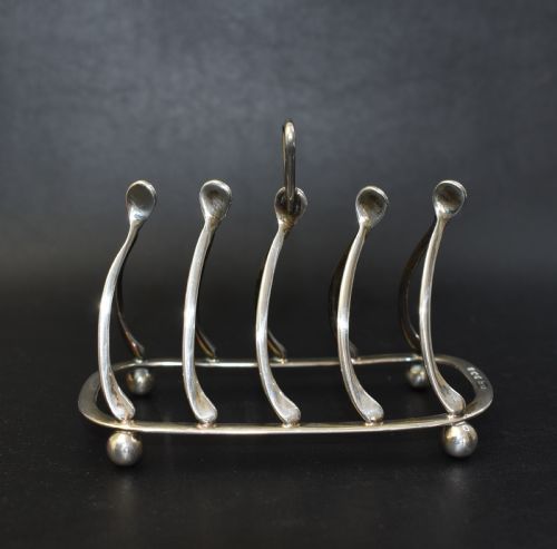 ANTIQUE STERLING SILVER WISHBONE TOAST RACK SHEFFIELD 1918 BY ROBERTS BELK - ADDITIONAL PHOTO 4