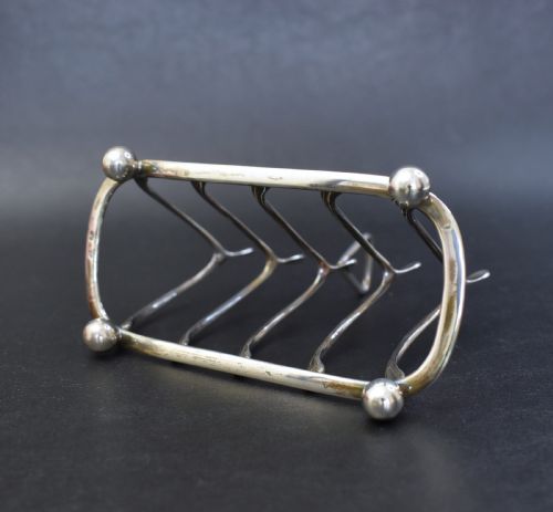 ANTIQUE STERLING SILVER WISHBONE TOAST RACK SHEFFIELD 1918 BY ROBERTS BELK - ADDITIONAL PHOTO 7
