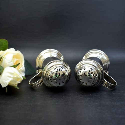 EDWARDIAN BRITANNIA SILVER PEPPERS BY CHARLES STUART HARRIS LONDON 1903 IN ORIGINAL COLLINGWOOD CO CASE - ADDITIONAL PHOTO 3