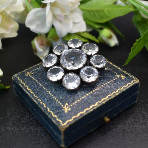 FINE VICTORIAN ROCK CRYSTAL BROOCH IN SILVER CIRCA 1880 - ADDITIONAL PHOTO 3