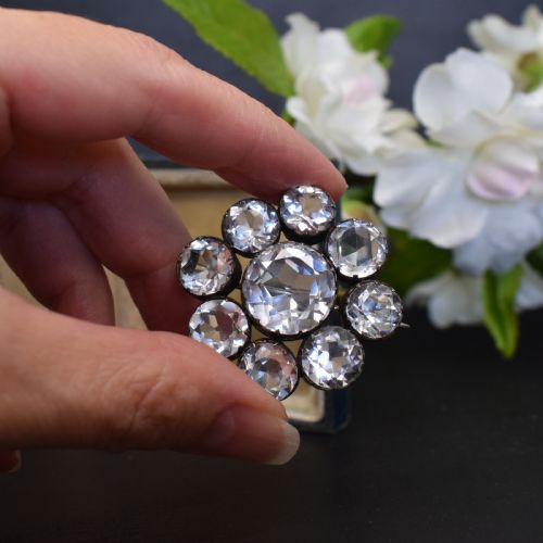 FINE VICTORIAN ROCK CRYSTAL BROOCH IN SILVER CIRCA 1880 - ADDITIONAL PHOTO 4