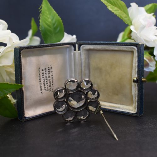 FINE VICTORIAN ROCK CRYSTAL BROOCH IN SILVER CIRCA 1880 - ADDITIONAL PHOTO 5