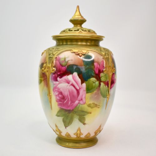 ROYAL WORCESTER POT POURRI VASE HANDPAINTED ROSES BY A WATKINS 1912 - ADDITIONAL PHOTO 1