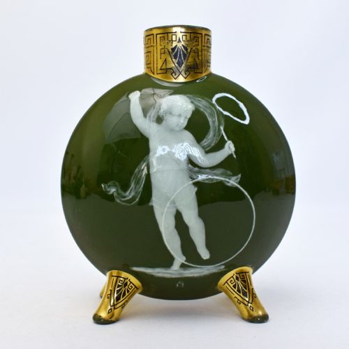antique moore brothers ptesurpte vase henry saunders c1880 - CATEGORY: ANTIQUE VASES - DATED 1880