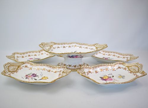 EARLY 19TH CENTURY SPODE BOTANICAL DESSERT SERVICE FOR 12 FELSPAR PORCELAIN - ADDITIONAL PHOTO 2