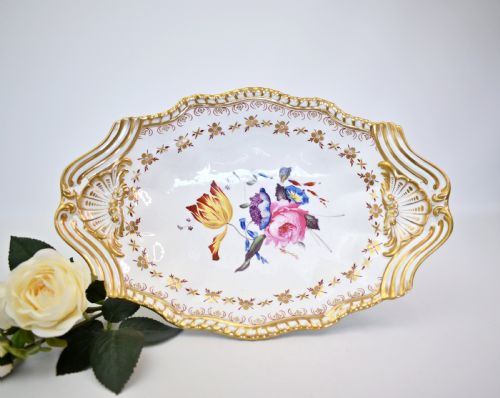 EARLY 19TH CENTURY SPODE BOTANICAL DESSERT SERVICE FOR 12 FELSPAR PORCELAIN - ADDITIONAL PHOTO 3