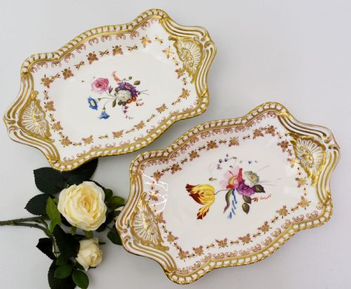 EARLY 19TH CENTURY SPODE BOTANICAL DESSERT SERVICE FOR 12 FELSPAR PORCELAIN - ADDITIONAL PHOTO 8