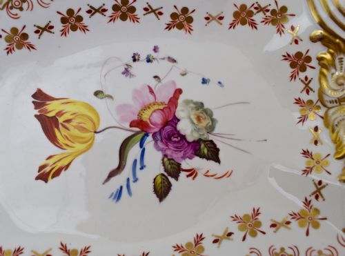 EARLY 19TH CENTURY SPODE BOTANICAL DESSERT SERVICE FOR 12 FELSPAR PORCELAIN - ADDITIONAL PHOTO 9